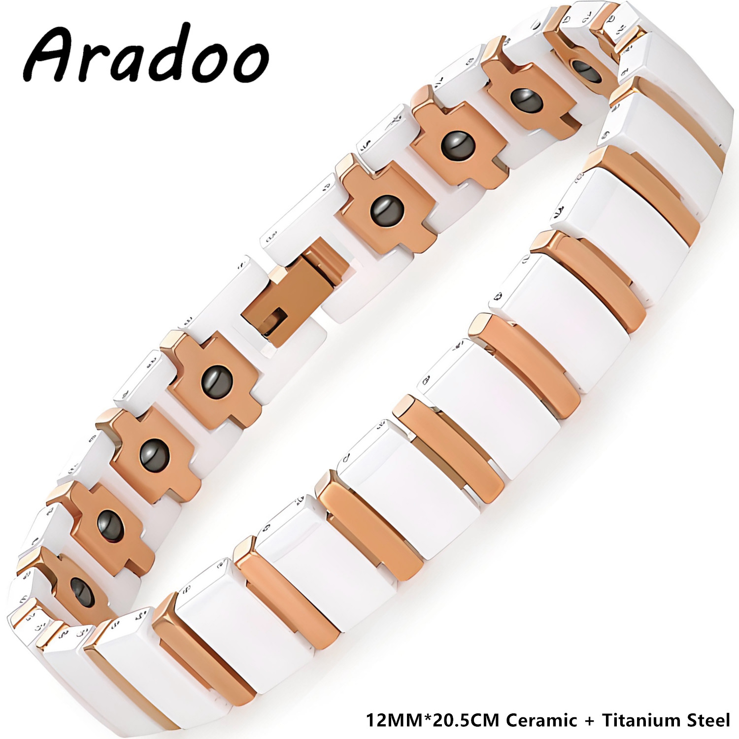 Ceramic Link Bracelet - ARADOO Premium Ceramic Bracelet with Zirconia