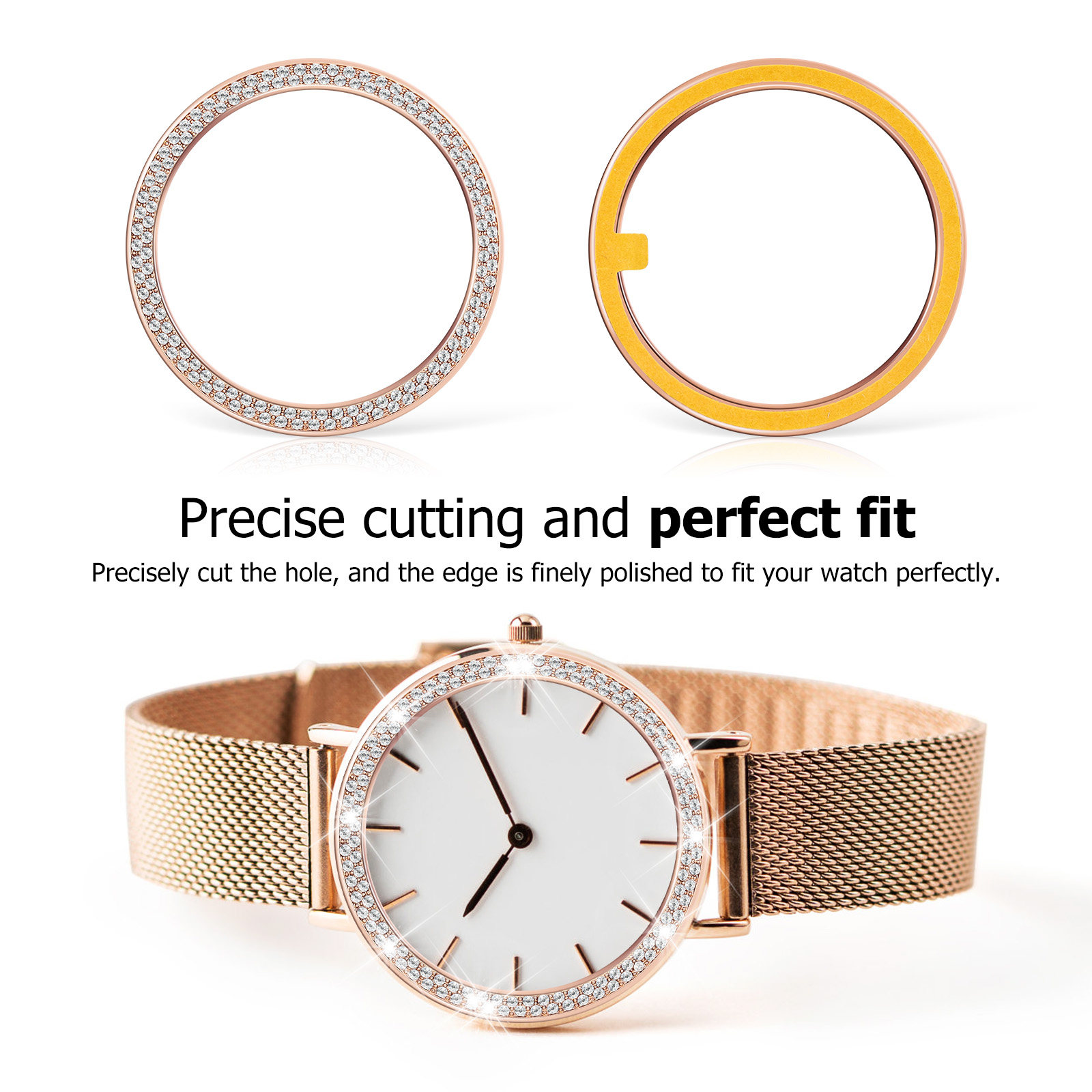 Watch Case Bumper - Rhinestone Watch Case Bezel Cover for