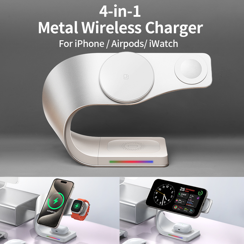 Metal Shell 4 in 1 Wireless Ch - Wireless Charger Watch ulasan dan harga