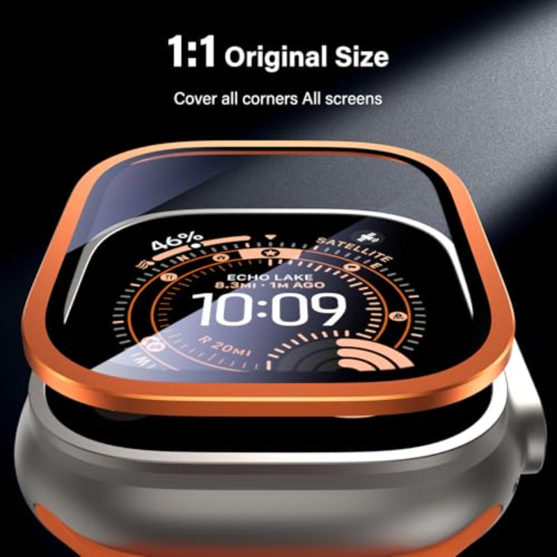 2PCS HD Metal Tempered Glass F - Watch Case Bumper ulasan dan harga