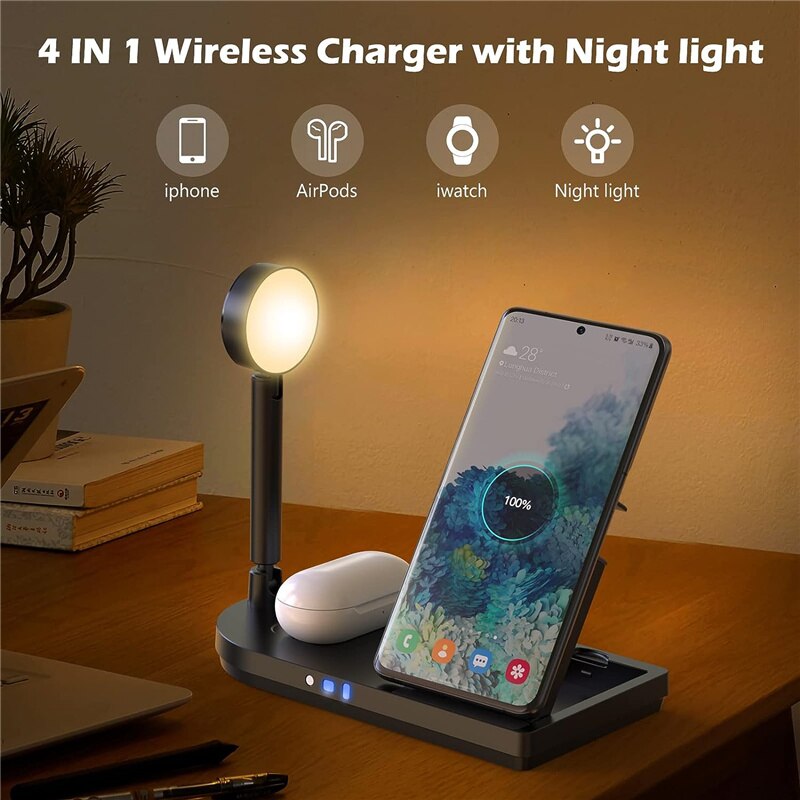 Foldable 3-in-1 Wireless Charg - Watch Charger Cable ulasan dan harga