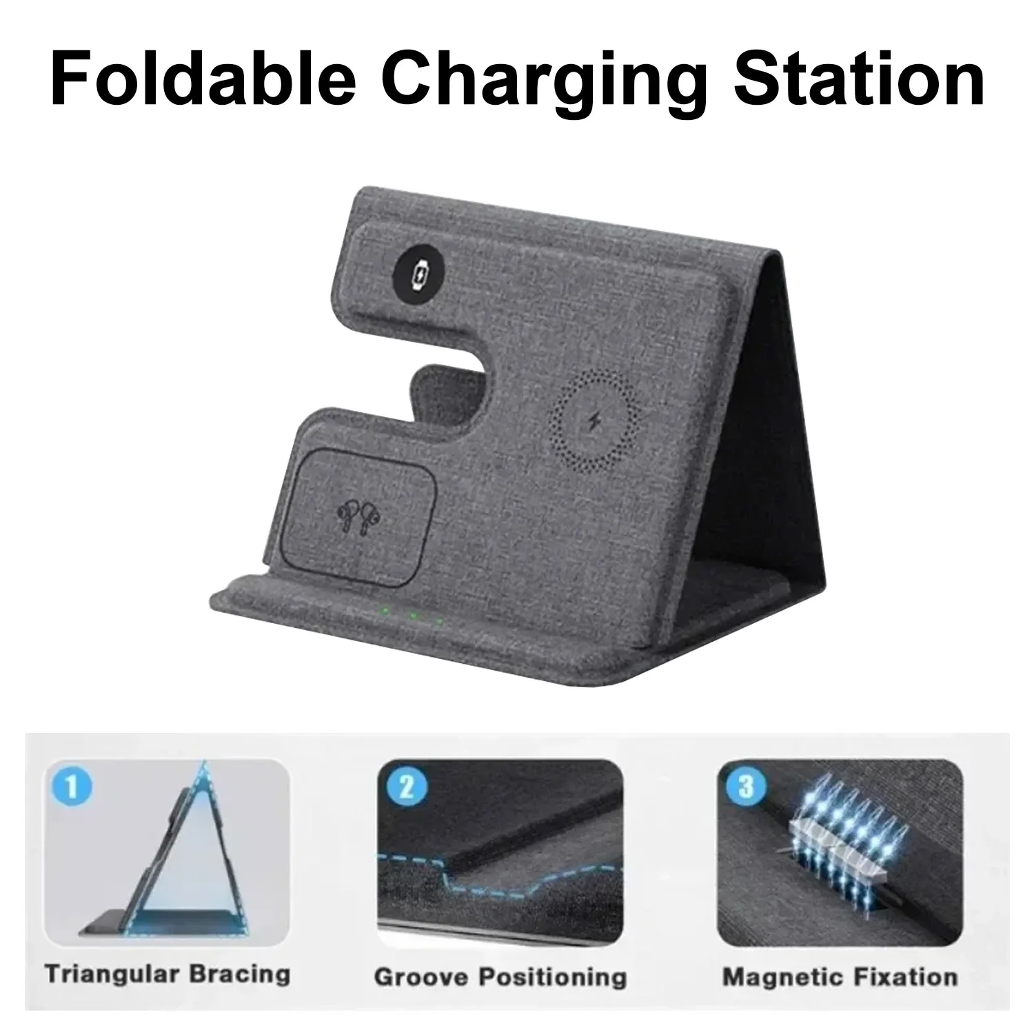 Desktop 3 in 1 Wireless Charge - Watch Charger Cable ulasan dan harga