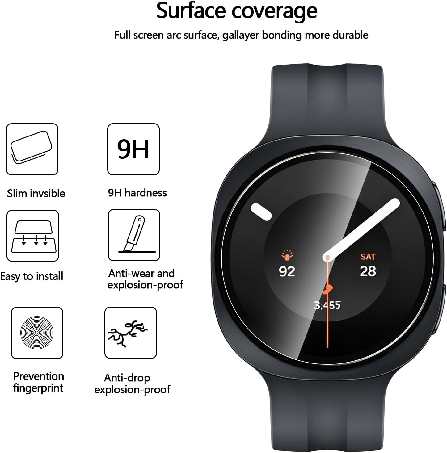 5 Pcs HD Tempered Glass For Sa - Accessories For Galaxy Watch 5 ulasan dan harga