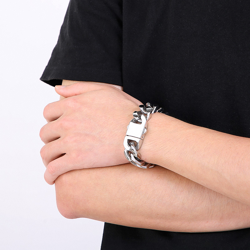 20MM Heavy Punk Retro Cuban Cu - Ceramic Link Bracelet ulasan dan harga