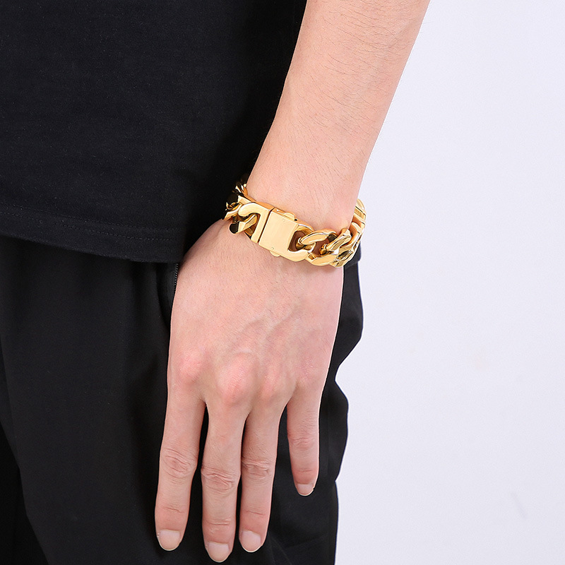 20MM Heavy Punk Retro Cuban Cu - Ceramic Link Bracelet ulasan dan harga